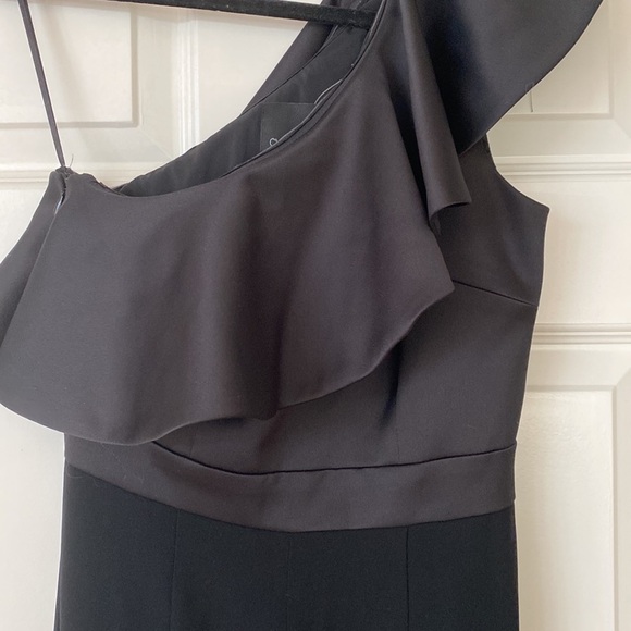 Cynthia Rowley Black Lancey One Shoulder Ruffle Jumpsuit - Picture 8 of 10